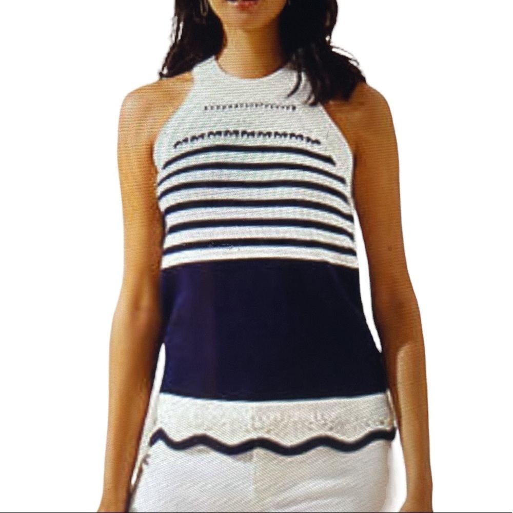 Loft Striped Halter Sleeveless Sweater